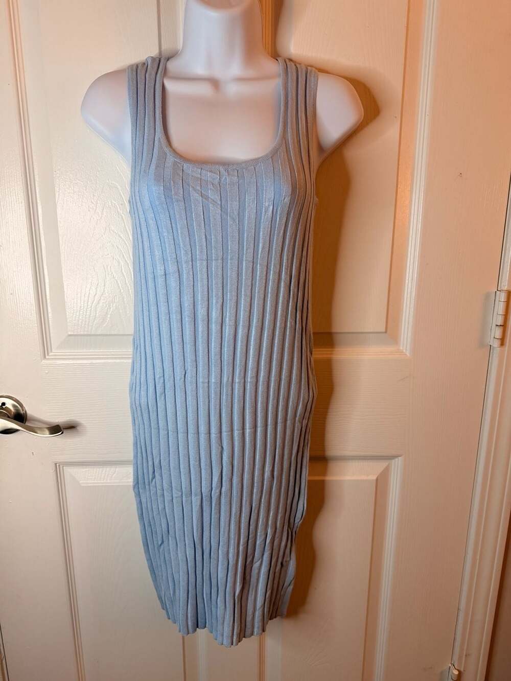 A New Day Ribbed Knit Tank Midi Dress Size S Light Blue
